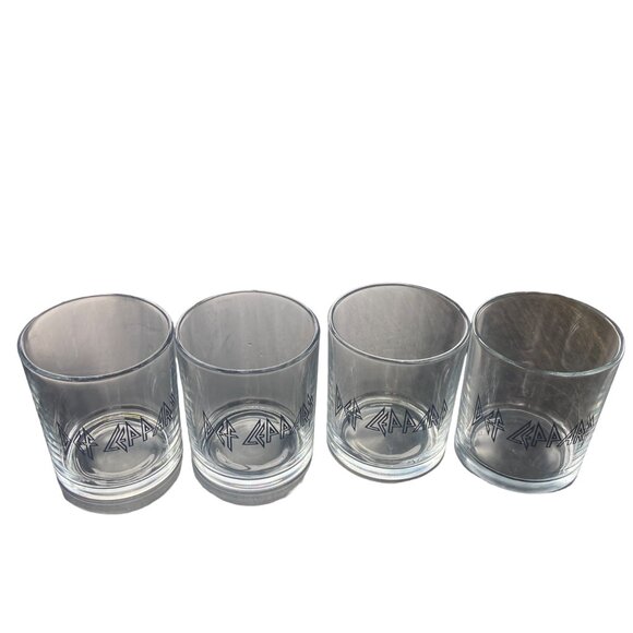 Def Leppard Set of 4 Low Ball Cocktail Glasses Size 3.5" x 4" New in Box - Picture 9 of 14